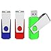 Aiibe 3 Pack USB Flash Drive - 64GB Thumb Drive with Red, Green, Blue Colors