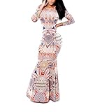 Sexy Womens Vintage Long Sleeve Bodycon Evening Gown Mermaid Maxi Dress
