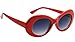 EHH - Oval Round Retro Oval Sunglasses Color Tint or Smoke Lenses Clout Goggles (Red, Smoke)