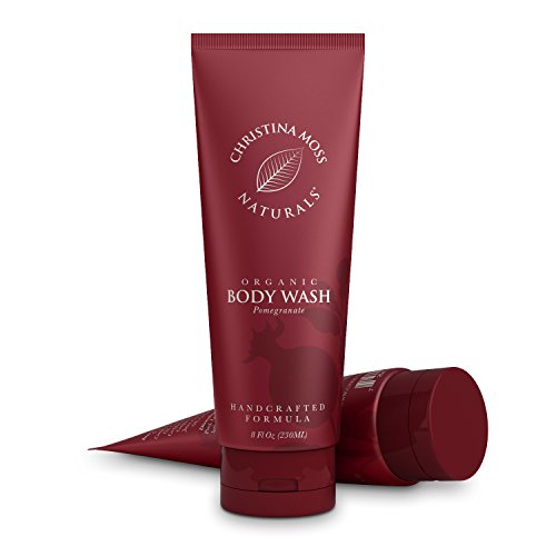 Body Wash - Body Soap - Made With Organic & Natural Ingredients - Body Cleanser For Women & Men - Soothing, Non Itch - Bath & Shower - No Harmful Chemicals - 8oz, Pomegranate - Christina Moss Naturals