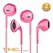 Roche G3 in-Ear Earphone Heavy Bass Noise Cancelling Stereo Earbuds/Headphone/Headsets with Mic (Pink)