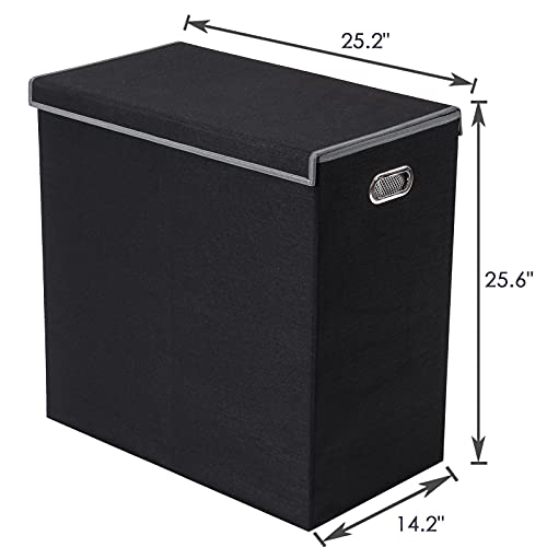 SUPERJARE Double Laundry Hamper with Removable Liner Bags &