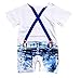 Popbop Baby Boys Cotton Short Sleeve Funny Onesies Printed Bodysuit Rompers Summer Clothes White Age 6M