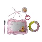 Best Baby Shower Gifts Boys or Girls, New Baby Bundle with Winnie The Pooh New Baby Announcement Gift, Teether & Rattle (Pink-Girl)