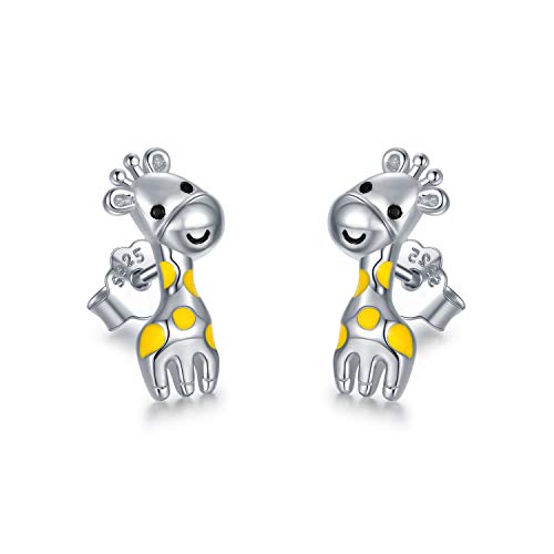 sterling silver giraffe earrings