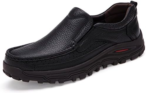 FOBEY Mens Fashion Outdoor Mountaineering Leather Shoes Slip-On Formal Shoes