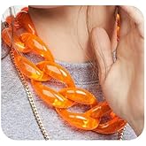 Wiwpar Acrylic Choker Necklace Statement Chunky Fashion Acrylic Necklace Colorful for Women (Yellow)