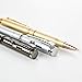 X2 Depot Brass Bullet Shaped Ballpoint Pen with Rifle Design Clip, Satin Gold