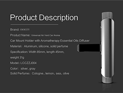 Air Freshener for Car Car Perfume Vehicle Solid Air Purifier Solid Air Purifier for Car Aroma with 4Scented Long-lasting fragrance Refined Bedroom Office Travel and More silver