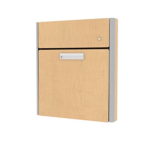 Embrace Single Compartment Wall-Mounted Computer Workstation, Fusion Maple