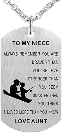 Aunt to My Niece Nephew Dog Tag Gift Jewelry Pendant Necklace Keychain
