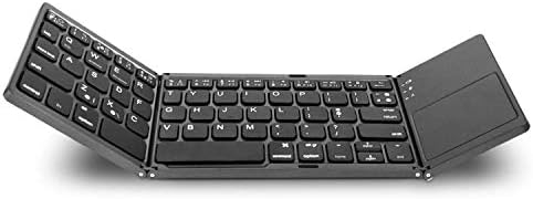 MUTANG Folding Keyboard, Mini Three System Universal Three Foldable with Touch Pad Rechargeable Portable Wireless Folding Bluetooth Keyboard