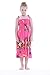 Girl Elastic Ruffle Hawaiian Luau Dress in Hot Pink 12