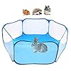 Small Animal Playpen Portable Pet Cage Tent Outdoor Exercise Fence Pop-Up Yard Fences Play Pen for Guinea Pig, Rabbits…