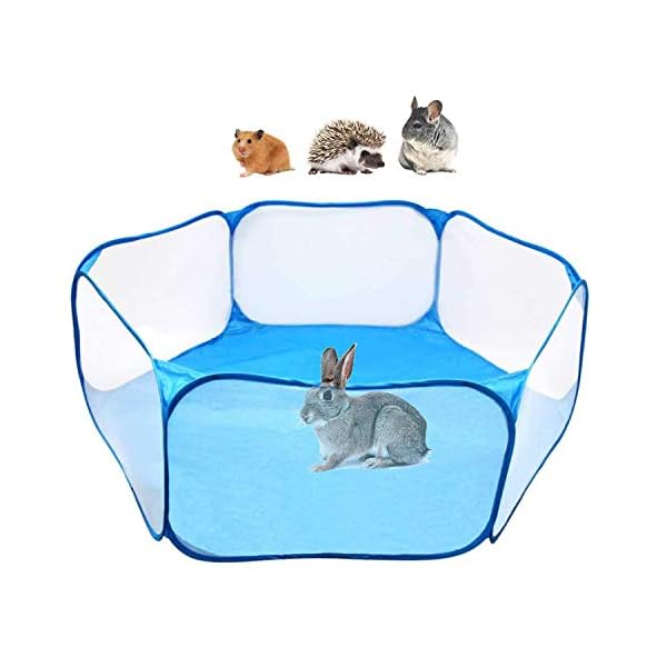 Small Animal Playpen Portable Pet Cage Tent Outdoor Exercise Fence Pop-Up Yard Fences Play Pen for Guinea Pig, Rabbits…