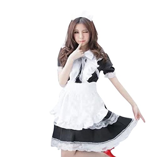 K-shop Women's Japanese Anime Cosplay French Apron Maid Costume