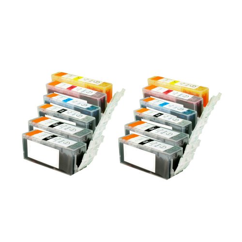 Compatible Canon PGI225 & CLI226 Set of 12 Ink Cartridges: 4 Black PGI225, 2 each of CLI226 B/C/M/Y