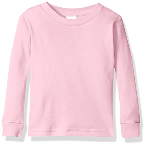 Clementine Kids' Toddler Infant Long-Sleeve Soft Baby Rib Pajama Top, Pink, 18MOS