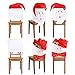 Santa Claus Hat Christmas Chair Back Covers Decorations, 2 Pcs Mr & Mrs. Santa Claus Chair Red Hat Dining Chair Slipcovers Set for Christmas Holiday Festival Party Home Kitchen Dining Room Décor