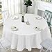 Giantex 10 Pcs Round White Tablecloth 120-Inch, Premium Polyester Table Cover, Machine Washable, Durable Table Cloths for Wedding Reception Restaurant Banquet Party (White, 120'')