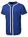 Youstar Men's Solid Front Button Closure Athletic Baseball Inspired Jersey Top