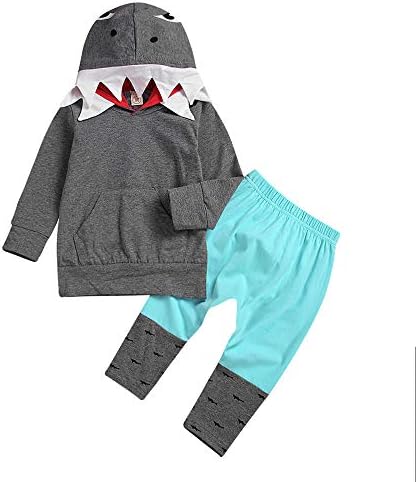 MITIY Kids Clothes Baby Kids Shark Costume Blouse Hoodies + Cartoon Hose Leggings Outfit Set