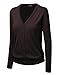 MBJ WSK780 Womens Keep It Classic V Neck Cardigan XL Brown