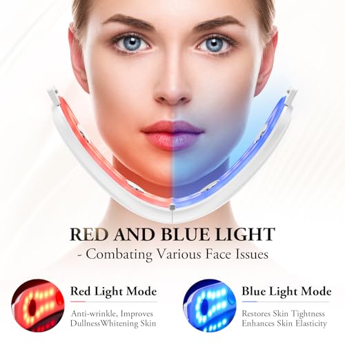 V-Face Shaping Massager Electric,ANLAN Led Facial Sculptor with 4 Modes,42°C Facial Massager Face Lifting Device,EMS Double Chin Reducer Jawline Exerciser with Remote Contro