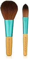 Ecotools Limited Edition Cruelty Free Boho Bamboo Mini Make Up Brush Set Made With Recycled Aluminum and Recycled Plastic Materials, Featuring 2 Brushes