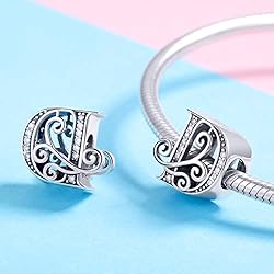 BETTY&SARAH 925 Sterling Silver Letter D Charms for