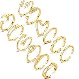 Honsny 12PCS Knuckle Rings for Women Adjustable