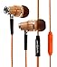 Symphonized NRG Premium Genuine Wood In-ear Noise-isolating Headphones with Mic (Orange Stripe)