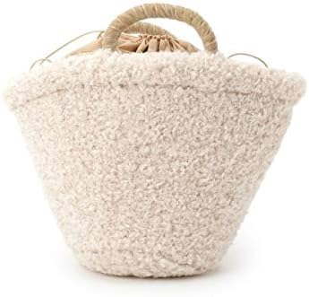 Amazon アクアガール Aquagirl Caterina Bartini モコモコ かごバッグ M ホワイト 001 11 Aquagirl アクアガール レディースバッグ 財布