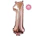 40 Inch Rose Gold Jumbo Digital 1 Number Balloons Huge Giant Balloons Foil Mylar Number Balloons For Birthday Party,Wedding, Bridal Shower Engagement Photo Shoot, Anniversary (Rose Gold ,Number 1)