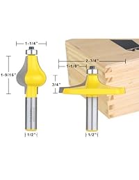 yonico 18224 Vástago 2 flauta Bit Router Bit Set con estándar para barandilla 1 2-inch