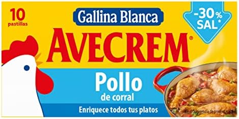 GALLINA BLANCA · Avecrem · Caldo de Pollo con 30% menos de Sal | Elaborado con Pollo de Corral, Verduras Variadas y Aceite de Oliva Virgen Extra.