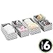 mDesign Fabric Drawer Divider Organizer Bin, Nursery/Bedroom Dresser, Closet, Shelf, Playroom Organization, Hold Clothes, Toys, Diapers, Bibs, Set of 3, 2 Pack, Gray/White Polka Dot
