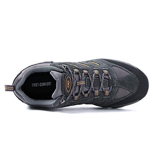 TFO Men's Air Cushion Outdoor Sports Non-Slip Hiking Shoes Athletic Running Climbing Trekking Sneakers (9.5, Dark Grey)