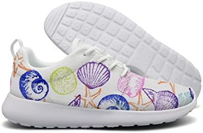 Womens Sand Dollar and Starfish Sneakers Breathable Casual Sport Shoes