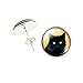 Women Shiny Green Eye Black Cat Crescent Moon Pendant Collar Necklace Time Gem Earrings Bracelet Set