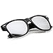 zeroUV - Retro 80's Classic Colored Mirror Lens Square Horn Rimmed Sunglasses for Men Women (Matte/Silver)