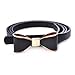TopTie Thin Waist Belt Cute Bow Buckle BLACK