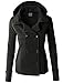 LE3NO Premium Womens Classic Double Breasted Pea Coat Jacket with Pockets