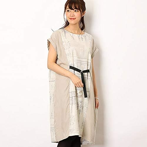 Amazon キャサリンロス Katharine Ross Paradise Picnic ドイツ転写プリントベルト付エッチング柄コクーン ワンピース ベージュ F ワンピース チュニック 通販
