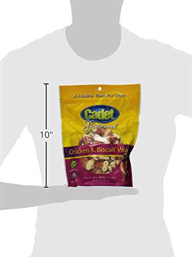 CADET GOURMET CHICKEN WRAPPED BISCUIT DOG TREATS, TRAINING TREATS FOR SMALL AND LARGE DOGS, INSPECTED & TESTED IN USA, 14 OZ.