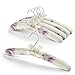 GLCON Satin Padded Hangers for Women Clothing - Floral Sweater Hangers No Bump - Padded Coat Hanger for Wedding - Thick Foam Silk Clothes Hanger for Adult (Pack of 5)