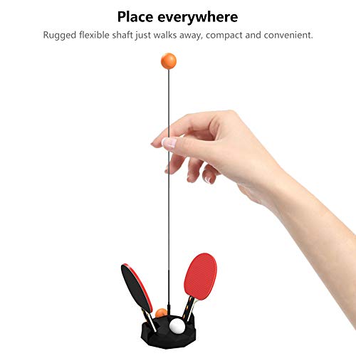 Table Tennis Practice Robot Table Tennis Trainer Toy Set Adjustable and Easy to Assemble Table Tennis Trainer Fixed Shaft Rapid Backbound Machine for Ping Pong Ball Training 43.3 Inch