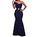 SEBOWEL Women's Sexy One Shoulder Ruffles Mermaid Gown Maxi Evening Party Dress