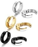 Jstyle Stainless Steel Mens Womens Hoop Earrings Huggie Ear Piercings 12mm