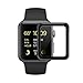 [Series 2] SUPTMAX Screen Protector for Apple Watch [Full Coverage] [Scratch Free] Tempered Glass for Apple Watch (38mm, Black)